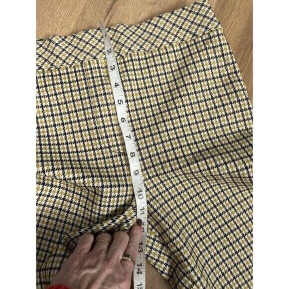 SPANX Flare Dijon Plaid Knit Pants SZ L Preppy Houndstooth check Classic - Picture 7 of 10